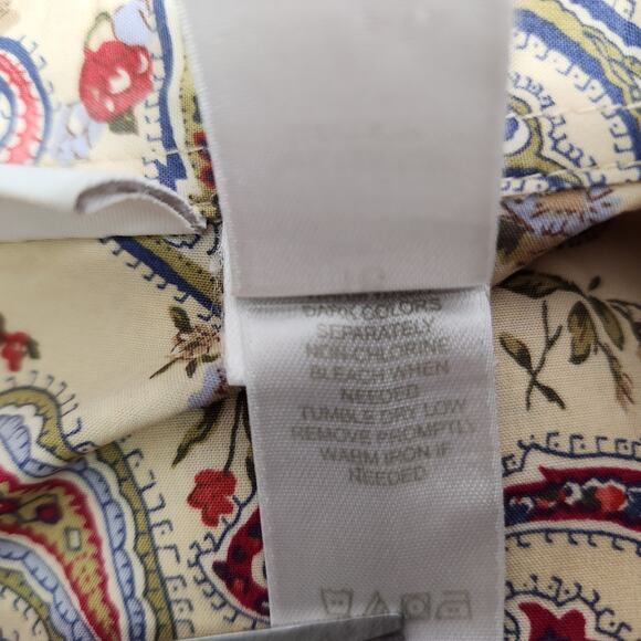 Elizabeth by Liz Claiborne Paisley Snap Front Top Plus Size 18 Vintage Cotton - Picture 10 of 16